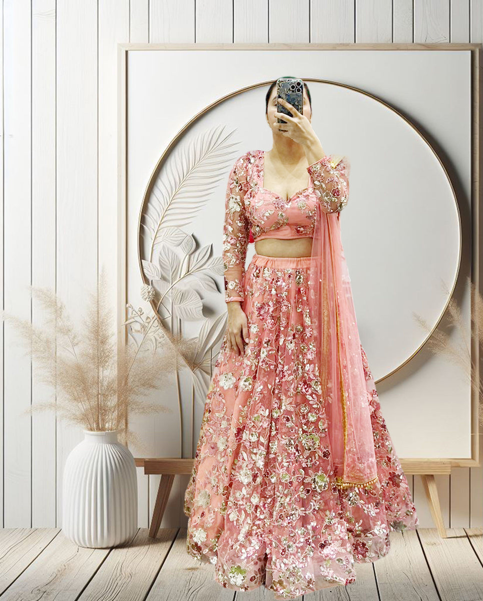Baby Pink Heavy Lehenga Choli